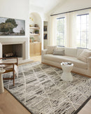 Loloi II Fabian Transitional Charcoal and Ivory 2' 7" x 7' 6" Runner Rug