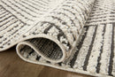 Loloi II Fabian Transitional Ivory and Charcoal 2' 7" x 4' Accent Rug