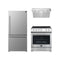 Forno Espresso 3-Piece Appliance Package - 30-Inch Electric Range with 5.0 Cu.Ft. Electric Oven, Refrigerator, and Under Cabinet Range Hood in Stainless Steel (FBDL-001-01US)