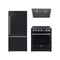 Forno Espresso 3-Piece Appliance Package - 30-Inch Electric Range with 5.0 Cu.Ft. Electric Oven, Refrigerator, and Under Cabinet Range Hood in Black with Stainless Steel Trim (FBDL-001-02US)
