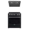 Forno Espresso 2-Piece Appliance Package - 30-Inch Electric Range with 5.0 Cu.Ft. Electric Oven and Under Cabinet Range Hood in Black with Stainless Steel Trim (FBDL-002-02US)