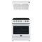 Forno Espresso 2-Piece Appliance Package - 30-Inch Electric Range with 5.0 Cu.Ft. Electric Oven and Under Cabinet Range Hood in White with Stainless Steel Trim (FBDL-002-03US)