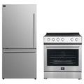 Forno 2-Piece Appliance Package - 30-Inch Electric Range and 31-Inch Refrigerator, Left Hinge in Stainless Steel (FBDL-003-04US)
