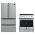 Forno 2-Piece Appliance Package - 30-Inch Electric Range and 36-Inch French Door Refrigerator in Stainless Steel (FBDL-003-05US)