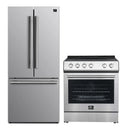 Forno 2-Piece Appliance Package - 30-Inch Electric Range and 30-Inch French Door Refrigerator in Stainless Steel (FBDL-003-07US)