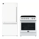 Forno 2-Piece Appliance Package - 30-Inch Electric Range and 31-Inch Refrigerator, Left Hinge in White with Stainless Steel Handle (FBDL-003-08US)