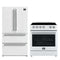 Forno 2-Piece Appliance Package - 30-Inch Electric Range and 36-Inch French Door Refrigerator in White with Stainless Steel Handle (FBDL-003-09US)