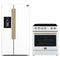 Forno 2-Piece Appliance Package - 30-Inch Electric Range and 36-Inch Side by Side Refrigerator in White with Antique Brass Handle (FBDL-003-10US)