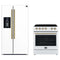 Forno 2-Piece Appliance Package - 30-Inch Electric Range and 36-Inch Side by Side Refrigerator in White with Antique Brass Trim (FBDL-003-10US)
