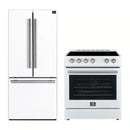 Forno 2-Piece Appliance Package - 30-Inch Electric Range and 30-Inch Refrigerator in White with Stainless Steel Handle (FBDL-003-11US)