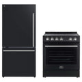 Forno 2-Piece Appliance Package - 30-Inch Electric Range and 31-Inch Refrigerator in Black with Stainless Steel Trim (FBDL-003-12US)