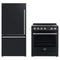 Forno 2-Piece Appliance Package - 30-Inch Electric Range and 31-Inch Refrigerator in Black with Stainless Steel Trim (FBDL-003-12US)