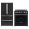 Forno 2-Piece Appliance Package - 30-Inch Electric Range and 36-Inch French Door Refrigerator in Black with Stainless Steel Handle (FBDL-003-13US)