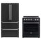Forno 2-Piece Appliance Package - 30-Inch Electric Range and 36-Inch French Door Refrigerator in Black with Stainless Steel Trim (FBDL-003-13US)