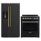 Forno 2-Piece Appliance Package - 30-Inch Electric Range and 36-Inch Side by Side Refrigerator with Water Dispenser in Black with Antique Brass Handle (FBDL-003-14US)