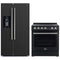 Forno 2-Piece Appliance Package - 30-Inch Electric Range and 36-Inch Side by Side Refrigerator with Water Dispenser in Black with Stainless Steel Handle (FBDL-003-14US)