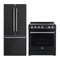 Forno 2-Piece Appliance Package - 30-Inch Electric Range and 30-Inch French Door Refrigerator in Black with Stainless Steel Handle (FBDL-003-15US)