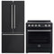 Forno 2-Piece Appliance Package - 30-Inch Electric Range and 30-Inch French Door Refrigerator in Black with Stainless Steel Trim (FBDL-003-15US)