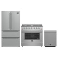 Forno 3-Piece Appliance Package - 36-Inch Gas Range, French Door Refrigerator, and Dishwasher in Stainless Steel (FBDL-004-01CAUS)