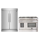 Forno 2-Piece Appliance Package - 48-Inch Dual Fuel Range  & 60-Inch Pro-Style Refrigerator in Stainless Steel (FBDL-005-02CAUS)