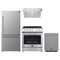FORNO 4-Piece Appliance Package- 30-Inch Electric Range, Under Cabinet Range Hood, 31-Inch Refrigerator, and Built-In Dishwasher in Stainless Steel (FBDL-006-01US)