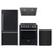 FORNO 4-Piece Appliance Package- 30-Inch Electric Range, Under Cabinet Range Hood, 31-Inch Refrigerator, and Built-In Dishwasher in Black with Stainless Steel Trim (FBDL-006-02US)