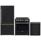 Forno 3-Piece Appliance Package - 30-Inch Leonardo Espresso Electric Range, Refrigerator, & Dishwasher in Black with Antique Brass Trim (FBDL-007-02US)
