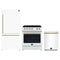 Forno 3-Piece Appliance Package - 30-Inch Leonardo Espresso Electric Range, Refrigerator, & Dishwasher in White with Antique Brass Trim (FBDL-007-03US)