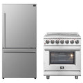 Forno 2-Piece Appliance Package - 30-Inch Electric Range and 31-Inch Refrigerator, Right Hinge in Stainless Steel (FBDL-013-01CAUS)