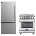 Forno 2-Piece Appliance Package - 30-Inch Electric Range and 31-Inch Refrigerator, Left Hinge in Stainless Steel (FBDL-013-02CAUS)