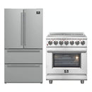 Forno 2-Piece Appliance Package - 30-Inch Electric Range and 36-Inch French Door Refrigerator in Stainless Steel (FBDL-013-03CAUS)