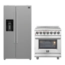 Forno 2-Piece Appliance Package - 30-Inch Electric Range and 36-Inch Side by Side Refrigerator with Water Dispenser in Stainless Steel (FBDL-013-04CAUS)