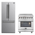 Forno 2-Piece Appliance Package - 30-Inch Electric Range and 30-Inch French Door Refrigerator in Stainless Steel (FBDL-013-05CAUS)