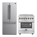 Forno 2-Piece Appliance Package - 30-Inch Electric Range and 30-Inch French Door Refrigerator in Stainless Steel (FBDL-013-05CAUS)