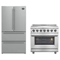 Forno 2-Piece Appliance Package - 36-Inch Electric Range and 36-Inch French Door Refrigerator in Stainless Steel (FBDL-013-08CAUS)