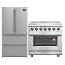 Forno 2-Piece Appliance Package - 36-Inch Electric Range and 36-Inch French Door Refrigerator in Stainless Steel (FBDL-013-08CAUS)