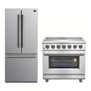 Forno 2-Piece Appliance Package - 36-Inch Electric Range and 30-Inch French Door Refrigerator in Stainless Steel (FBDL-013-10CAUS)