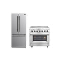 Forno 2-Piece Appliance Package - 36-Inch Electric Range and 30-Inch French Door Refrigerator in Stainless Steel (FBDL-013-10CAUS)