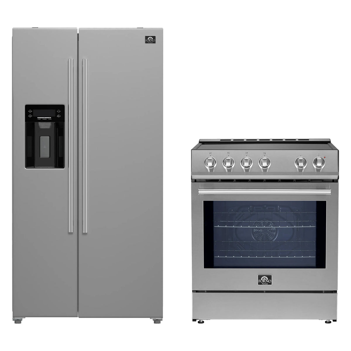 Forno 2-Piece Appliance Package - 30-Inch Induction Range and 36-Inch Side by Side Refrigerator with Water Dispenser in Stainless Steel (FBDL-014-04CAUS)
