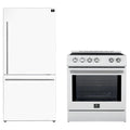 Forno 2-Piece Appliance Package - 30-Inch Slide-In Induction Range and 31-Inch Refrigerator, Right Hinge in White with Stainless Steel Trim (FBDL-014-06CAUS)