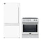Forno 2-Piece Appliance Package - 30-Inch Slide-In Induction Range and 31-Inch Refrigerator, Left Hinge in White with Stainless Steel Handle (FBDL-014-07CAUS)
