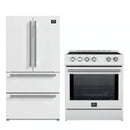 Forno 2-Piece Appliance Package - 30-Inch Slide-In Induction Range and 36-Inch French Door Refrigerator in White with Stainless Steel Handle (FBDL-014-08CAUS)