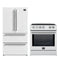 Forno 2-Piece Appliance Package - 30-Inch Slide-In Induction Range and 36-Inch French Door Refrigerator in White with Stainless Steel Handle (FBDL-014-08CAUS)