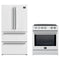 Forno 2-Piece Appliance Package - 30-Inch Slide-In Induction Range and 36-Inch French Door Refrigerator in White with Stainless Steel Trim (FBDL-014-08CAUS)