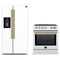 Forno 2-Piece Appliance Package - 30-Inch Slide-In Induction Range and 36-Inch Side by Side Refrigerator with Water Dispenser in White with Antique Brass Trim (FBDL-014-09CAUS)