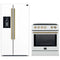 Forno 2-Piece Appliance Package - 30-Inch Slide-In Induction Range and 36-Inch Side by Side Refrigerator with Water Dispenser in White with Antique Brass Handle (FBDL-014-09CAUS)
