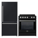 Forno 2-Piece Appliance Package - 30-Inch Slide-In Induction Range and 31-Inch Refrigerator, Right Hinge in Black with Stainless Steel Handle (FBDL-014-11CAUS)
