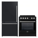 Forno 2-Piece Appliance Package - 30-Inch Slide-In Induction Range and 31-Inch Bottom Freezer Door Refrigerator in Black with Stainless Steel Handle (FBDL-014-12CAUS)