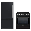 Forno 2-Piece Appliance Package - 30-Inch Slide-In Induction Range and 31-Inch Bottom Freezer Door Refrigerator in Black with Stainless Steel Trim (FBDL-014-12CAUS)