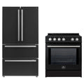 Forno 2-Piece Appliance Package - 30-Inch Slide-In Induction Range and 36-Inch French Door Refrigerator in Black with Stainless Steel Trim (FBDL-014-13CAUS)